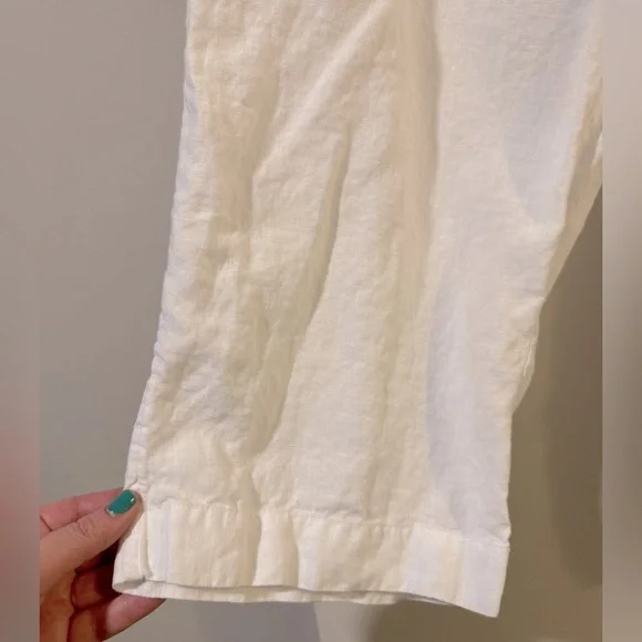 Charter Club 100% Linen Pants in white size 3x with stretch waist - Picture 2 of 6